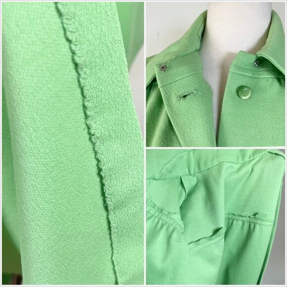 Vintage 70s Mint Green Dagger Collar Mini‎ Dress // Size XS - Picture 4 of 4